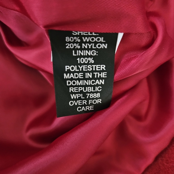 NWT - Anne Klein Wool Blend Red Pea Coat - Size XL - Picture 12 of 14